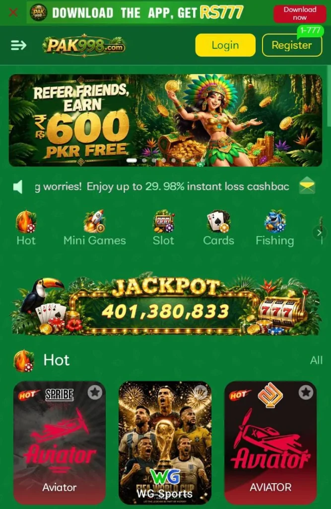 Pak988 Game interface