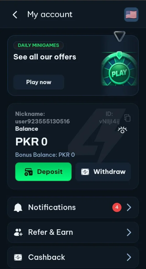 Play4tune Game deposit, withdraw
