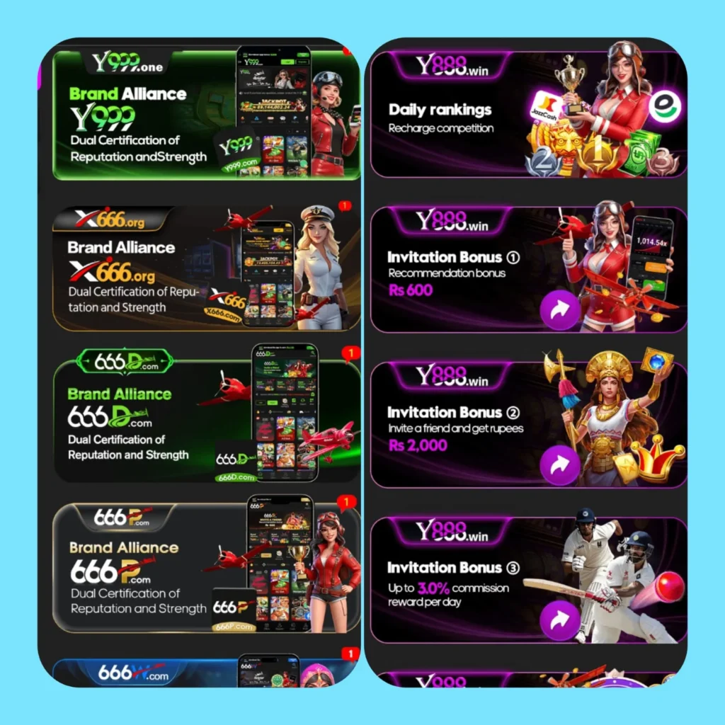 Y 888 Game bonuses and promotions